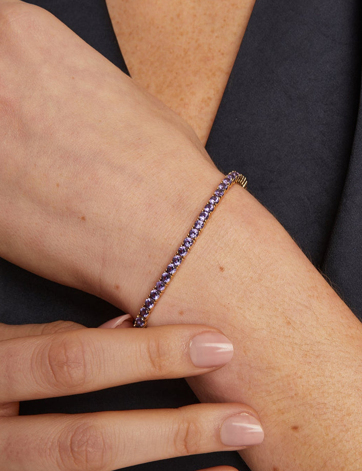 Lab Grown Amethyst Tennis Bracelet