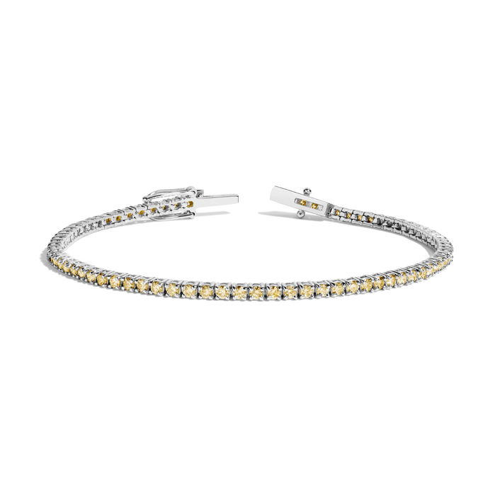 Lab Grown Yellow Diamond Tennis Bracelet Silver 14k 6in 6.5in 7in White Gold First