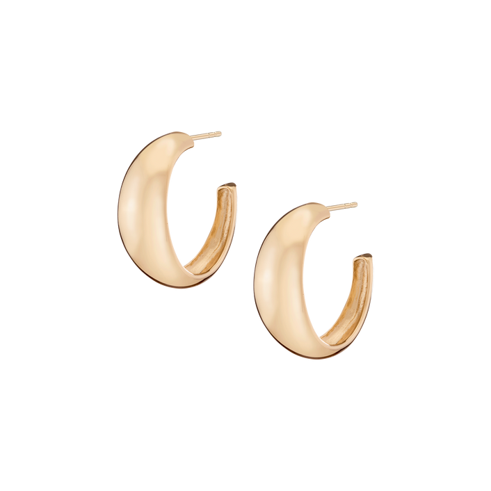 Dome Hoop Earrings Vermeil Yellow Gold Pair First