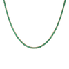 Lab Grown Green Emerald Baguette Tennis Necklace Vermeil Yellow Gold 16in First