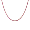 Lab Grown Pink Sapphire Baguette Tennis Necklace Vermeil Yellow Gold 16in First