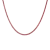 Lab Grown Red Ruby Baguette Tennis Necklace Vermeil Yellow Gold 16in First