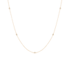 Lab Grown White Sapphire Station Necklace Vermeil Yellow Gold 16in 18in First