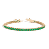 Green Emerald Tennis Bracelet Vermeil Yellow Gold 6.5in 7in 6ct First