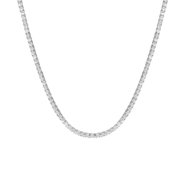 Lab Grown White Sapphire Tennis Necklace