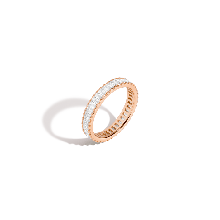 White Sapphire Baguette Eternity Ring Vermeil Rose Gold First
