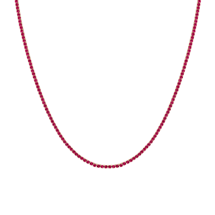 Red Ruby Tennis Bracelet Vermeil Yellow Gold 7ct First