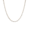 Lab Grown White Sapphire Mixed Shape Tennis Necklace Vermeil Yellow Gold 16in First