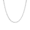 Lab Grown White Sapphire Mixed Shape Tennis Necklace Vermeil White Gold 16in First