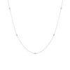 Lab Grown White Sapphire Station Necklace Vermeil White Gold 16in 18in First