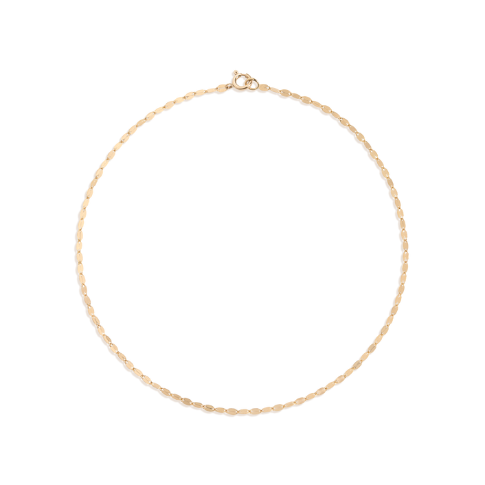 Flat Valentino Chain Anklet 14k Yellow Gold 8in 9in First