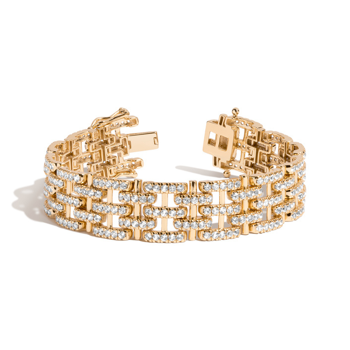 Lab Grown White Sapphire Panther Chain Link Bracelet