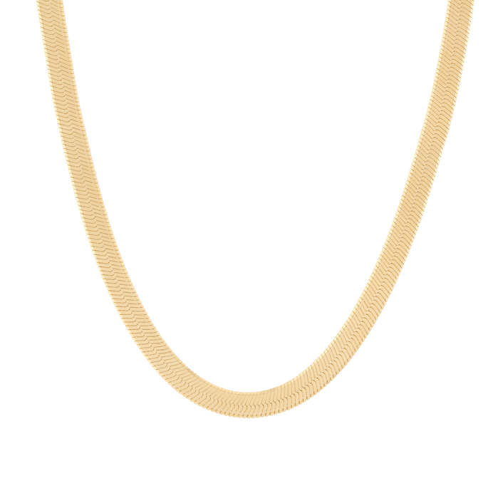 Aurate x Frye: Extra Bold Herringbone Necklace Yellow Vermeil First