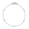 Lab Grown Diamond Station Bracelet 14k White Gold 6in 6.5in 7in First