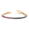 Ombre Rainbow Tennis Bracelet Vermeil Yellow Gold 6.5in 7in First