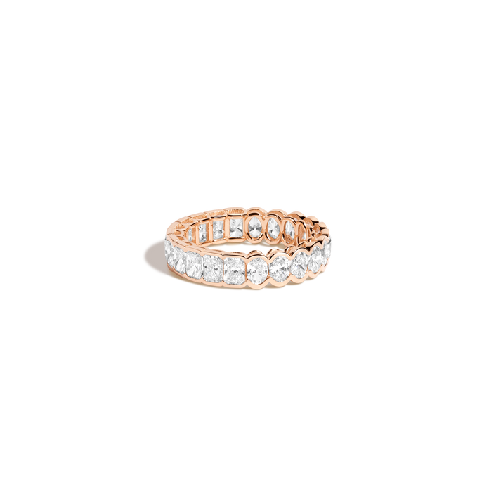 Two-in-One Lab Grown Diamond Semi-Bezel Eternity Ring 14k 18k Rose Gold First