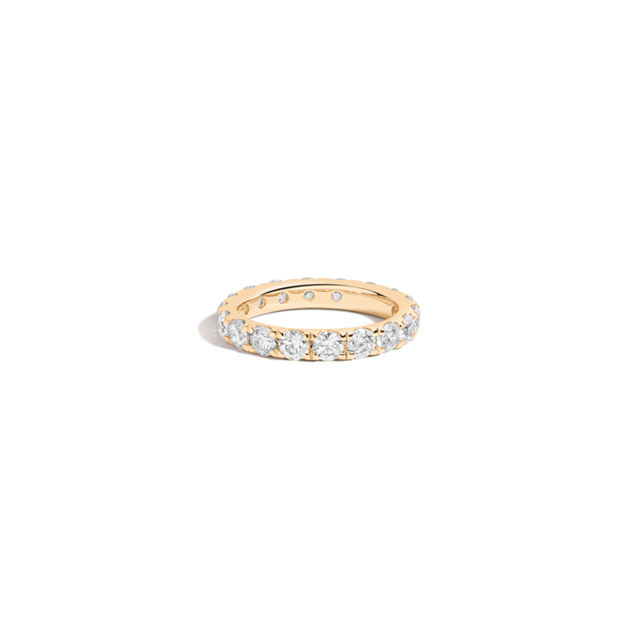3ct Round Lab Grown Diamond Eternity Ring 14k Yellow Gold First