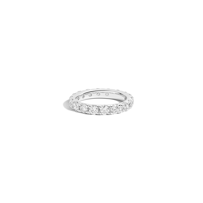 3ct Round Lab Grown Diamond Eternity Ring 14k White Gold First