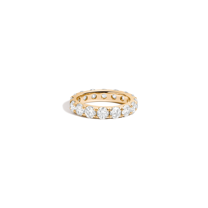 4ct Round Lab Grown Diamond Eternity Ring 14k Yellow Gold First