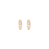 Chunky Double Lab Grown Diamond Pear Huggie Earrings 14k Yellow Gold First