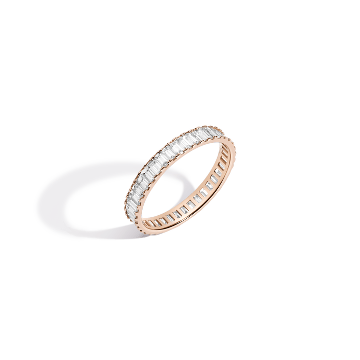 Lab Grown Bold Diamond Baguette Ring 14k Rose Gold First