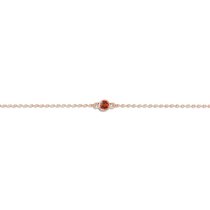 Birthstone Bracelet Garnet - Jan 14K 18K Rose Gold First