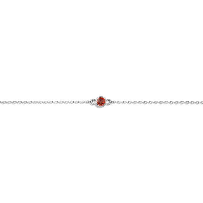 Birthstone Bracelet Garnet - Jan 14K 18K White Gold First