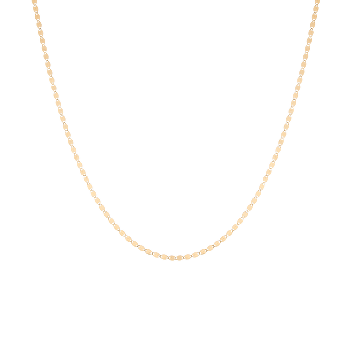 Flat Valentino Chain Necklace 14k Yellow Gold 16in 18in First