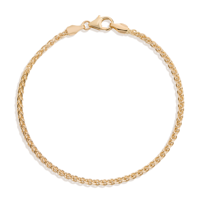Dainty Wheat Chain Bracelet Vermeil Yellow Gold 6in 6.5in 7in 7.5in First