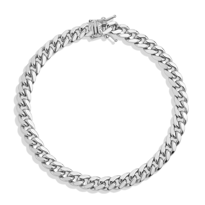 Large Cuban Chain Bracelet Vermeil White Gold 6in 6.5in 7in 7.5in First