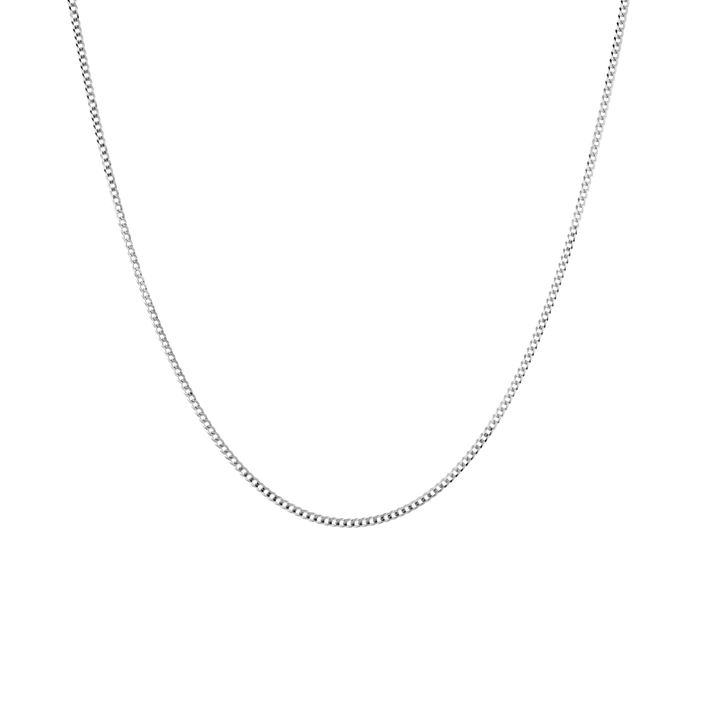 Small Cuban Chain Necklace Vermeil White Gold 16in 18in 20in 22in First