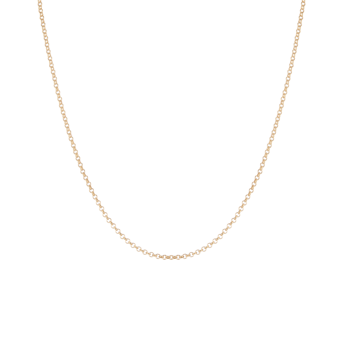 Small Rolo Chain Necklace Vermeil 14k Yellow Gold 16in 18in 20in 22in First
