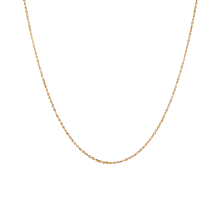 Small Rope Chain Necklace Vermeil 14k Yellow Gold 16in 18in 20in 22in First