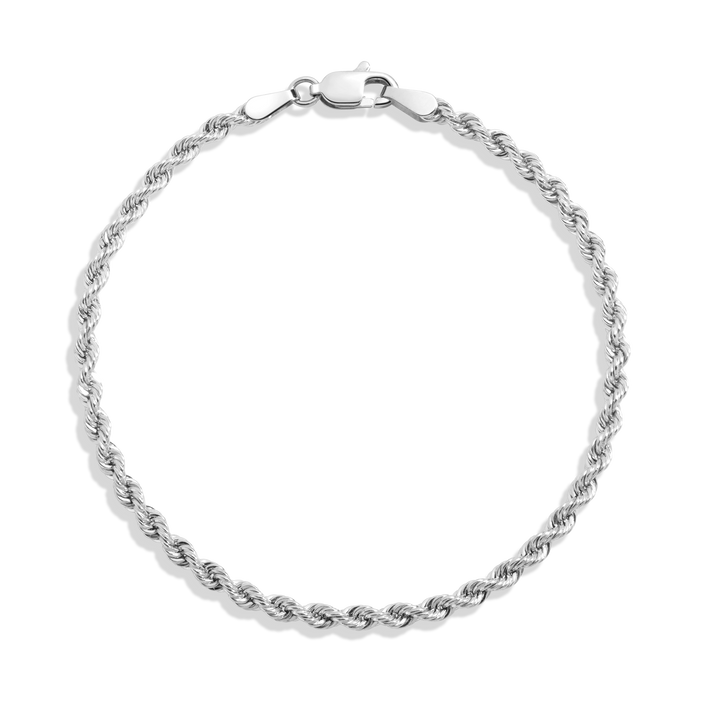 Medium Rope Chain Bracelet Vermeil 14k White Gold 6in 6.5in 7in 7.5in First