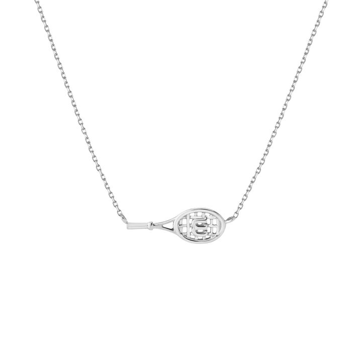 Aurate x Wilson: W Tennis Racket Necklace 14k White Gold 18in First