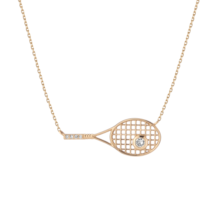 Lab Grown Diamond Tennis Racket Necklace